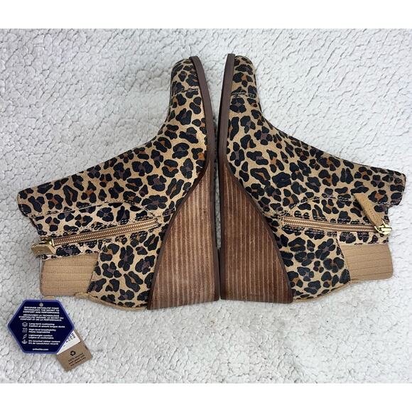 TOMS Sadie Leopard-Cheetah Round Toe Bootie Casual Boots Ankle Mid Heel - sz 7.5 - Picture 11 of 12